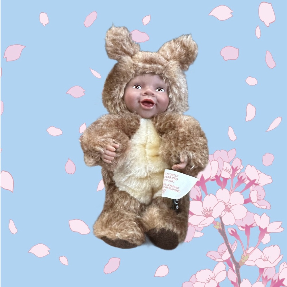 Vintage Anne Geddes squirrel baby doll. Plush. 7”